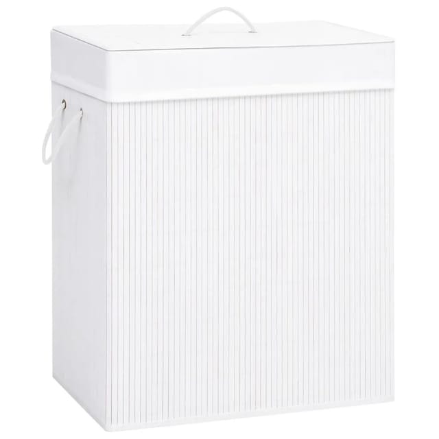 vidaXL Bambus-Wäschekorb mit 1 Fach Weiß 83 L 320752