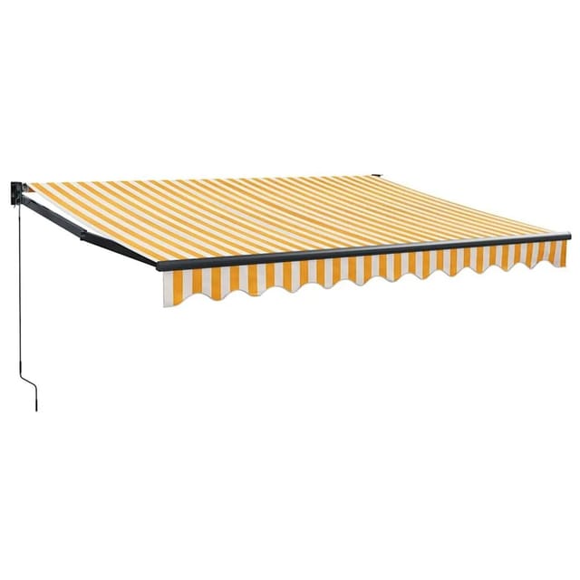 vidaXL Markise Einziehbar Gelb und Weiß 3x2,5 m Stoff und Aluminium 3154456