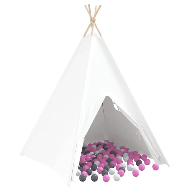 vidaXL Teepee Zelt Weiß 120 x 120 x 150 cm Stoff und Plastik 3385872