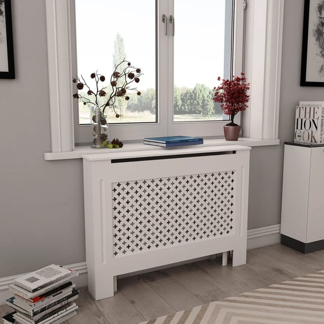 vidaXL Heizkörperabdeckung Weiß 112x19x81,5 cm MDF 284323