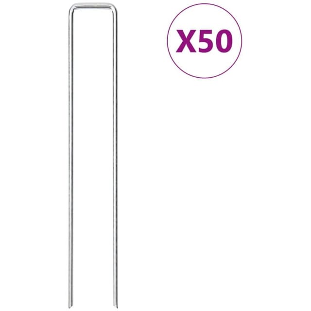 vidaXL Bodenanker 50 Stk U-Form 20x3,5 cm Verzinkter Stahl 4009366