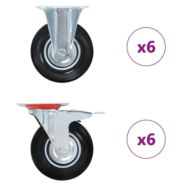 vidaXL 12 Stk Rollen 125 mm 278047