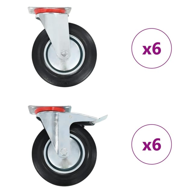 vidaXL 12 Stk Lenkrollen 200 mm 278032
