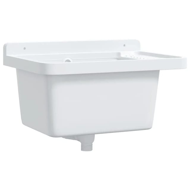 vidaXL Ausgussbecken Wandmontage Weiß 50x35x24 cm Harz 4002794