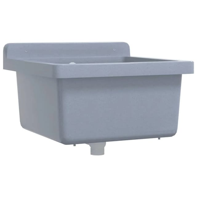 vidaXL Ausgussbecken Wandmontage Grau 40x40x24 cm Harz 4002796