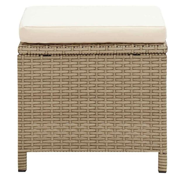 vidaXL Gartenhocker 2 Stk mit Sitzkissen Poly Rattan Beige 46418