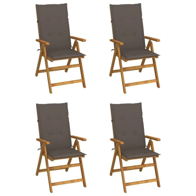 vidaXL Hochlehner Verstellbar 4 Stk mit Auflagen Massivholz Akazie 3065355