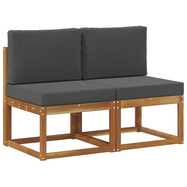 vidaXL 2 Stück Outdoor Mittelsofa Massivholz Akazie 900461