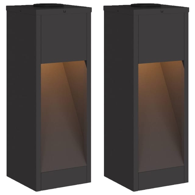 vidaXL Solar LED Wegeleuchte 2 Stk Schwarz Kalt Gewalzter Stahl 879709