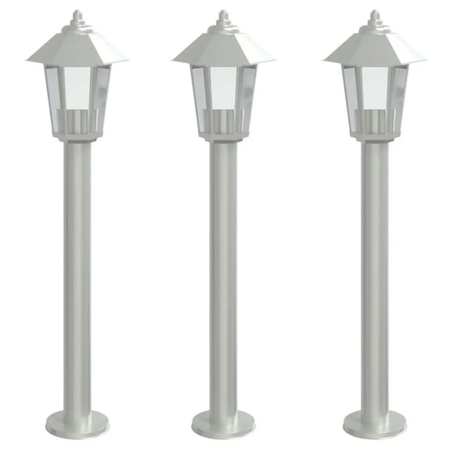 vidaXL Wegeleuchten 3 Stk Silbern 80 cm Edelstahl 4006382
