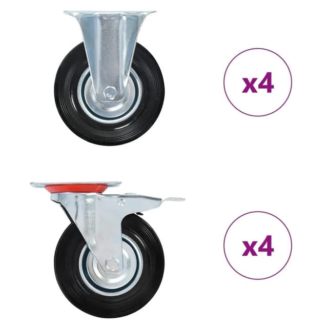 vidaXL 8 Stk Rollen 125 mm 278046