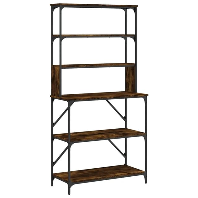 vidaXL Bäckerregal 6 Fächer Räuchereiche 90x40x180 cm Holzwerkstoff 834222