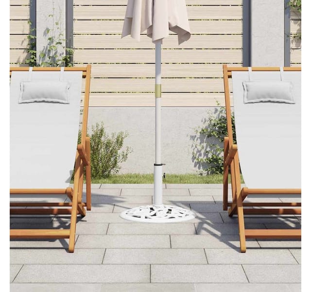 vidaXL Sonnenschirmständer Weiß 12 kg 48 cm Gusseisen 47860
