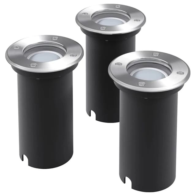vidaXL LED-Bodeneinbaustrahler 3 Stk Outdoor Rund 42412