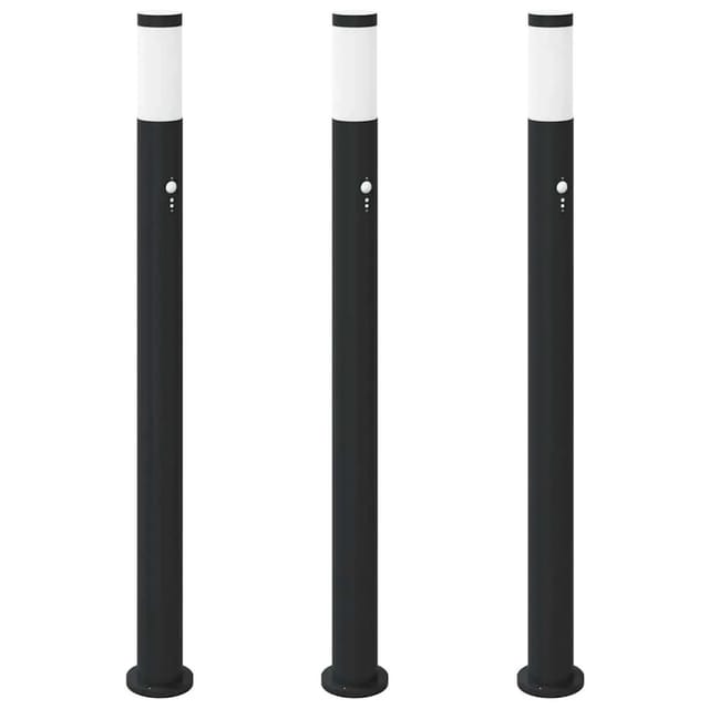 vidaXL Pollerleuchten mit Sensor 3er 110 cm Edelstahl IP44 4006034