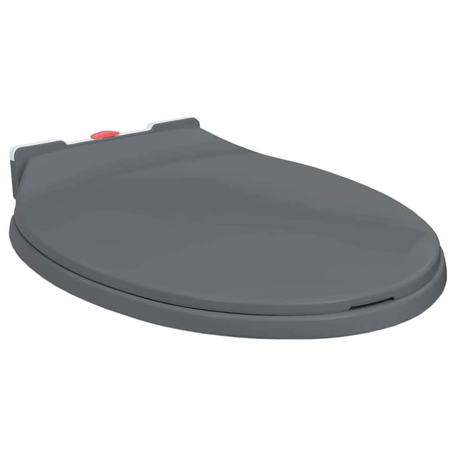 vidaXL Toilettensitz mit Absenkautomatik Quick-Release Grau Oval 145817