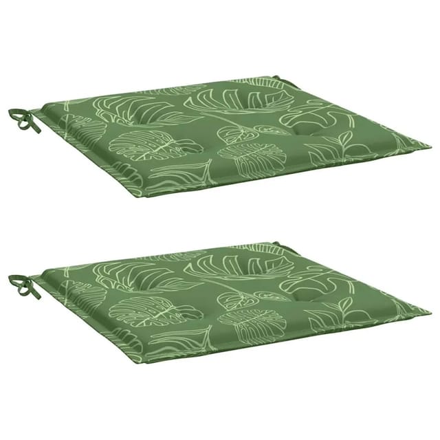 vidaXL Stuhlkissen 2 Stk Blattmuster 40x40x4 cm Stoff 361023