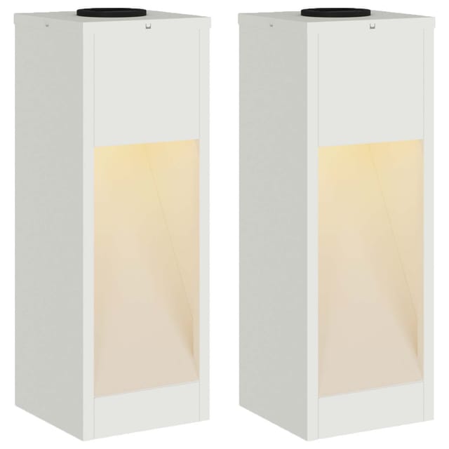 vidaXL Solar LED Wegeleuchte 2 Stk Weiß Kalt Gewalzter Stahl 879710