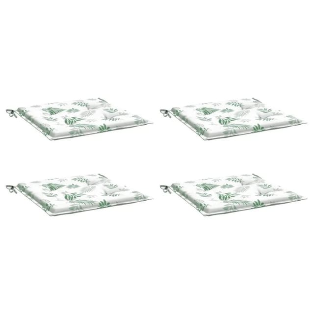 vidaXL Stuhlkissen 4 Stk Blattmuster 40x40x4 cm Stoff 361021