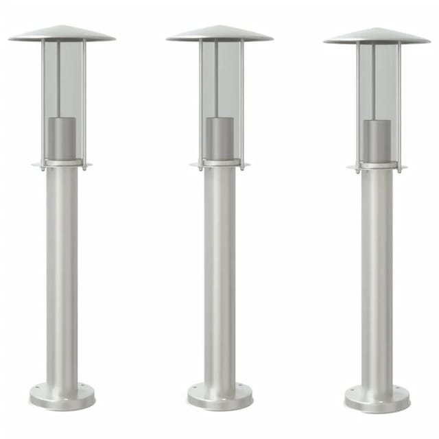 vidaXL Wegeleuchten 3 Stk Silbern 60 cm Edelstahl 4006350