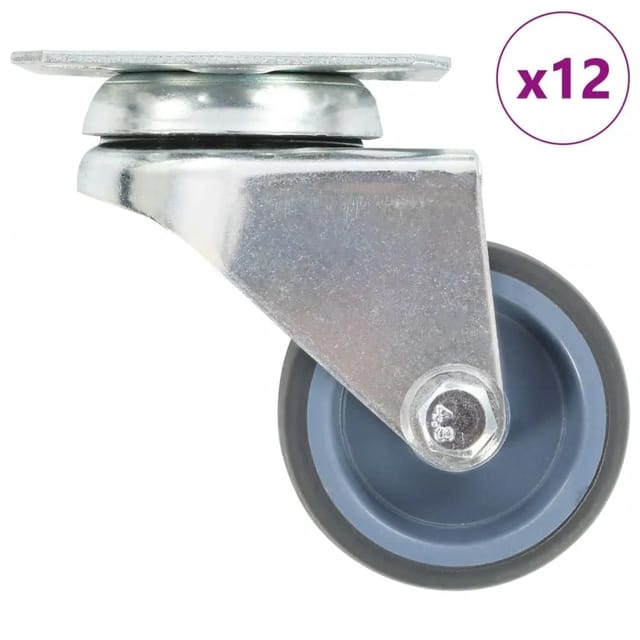 vidaXL 12 Stk Lenkrollen mit Zwillingsrad 50 mm 277917