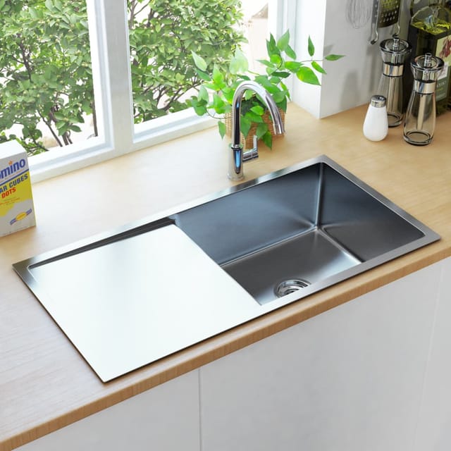 vidaXL Handgefertigte Küchenspüle Edelstahl 145080