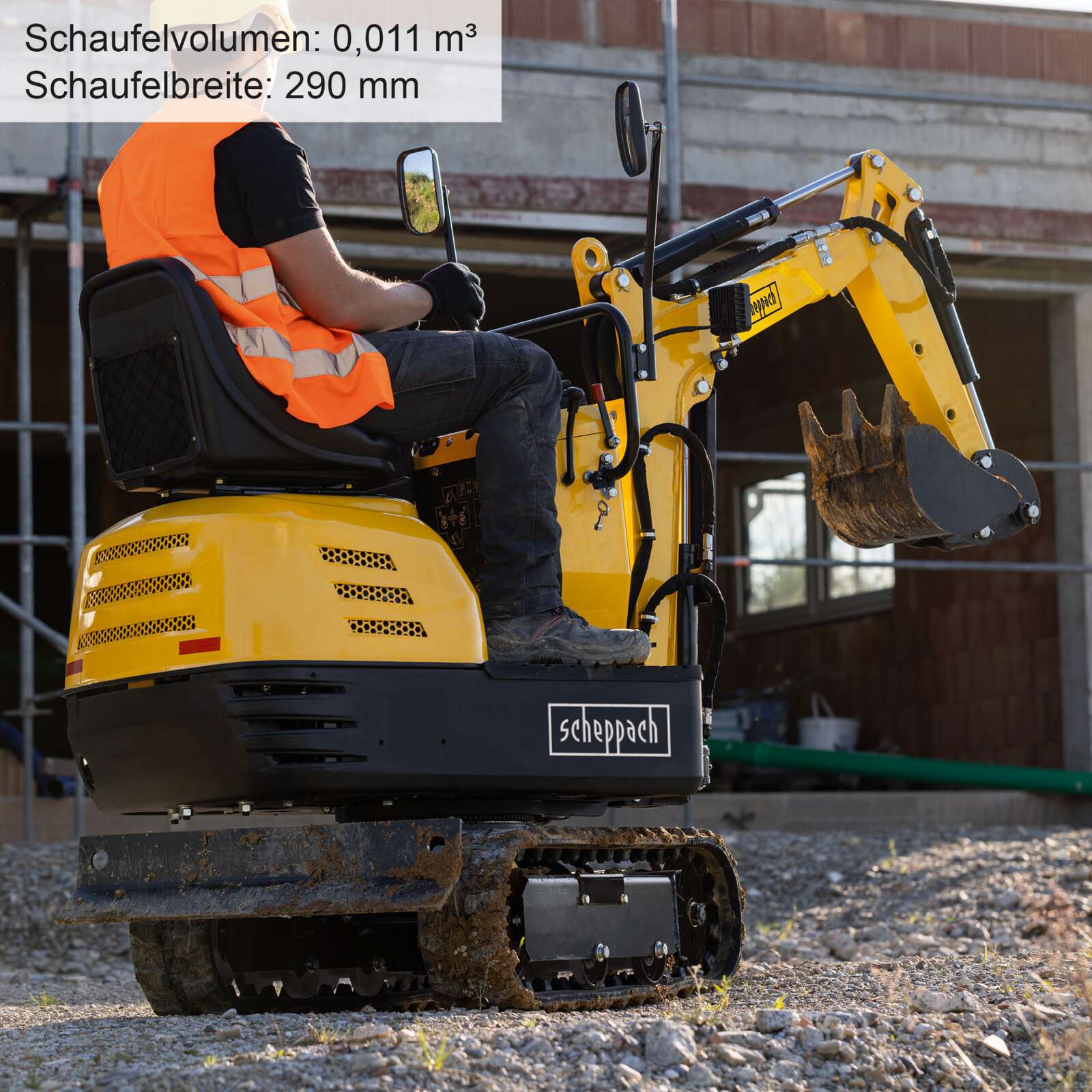 Benzin Minibagger SY-MB815 Scheppach - 8,5PS | 2330mm Grabweite | 690mm Spurbreite | 290mm Schaufelbreite | Kettenantrieb Bild 2