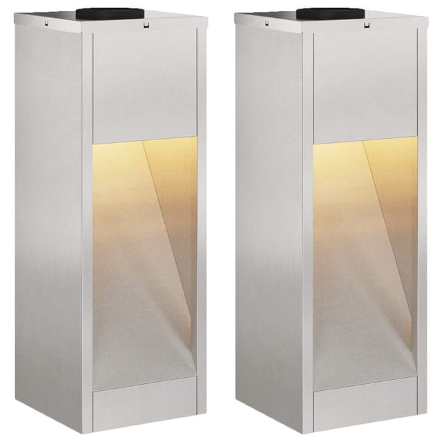 vidaXL Solar LED Wegeleuchte 2 Stk Silber Edelstahl 879713