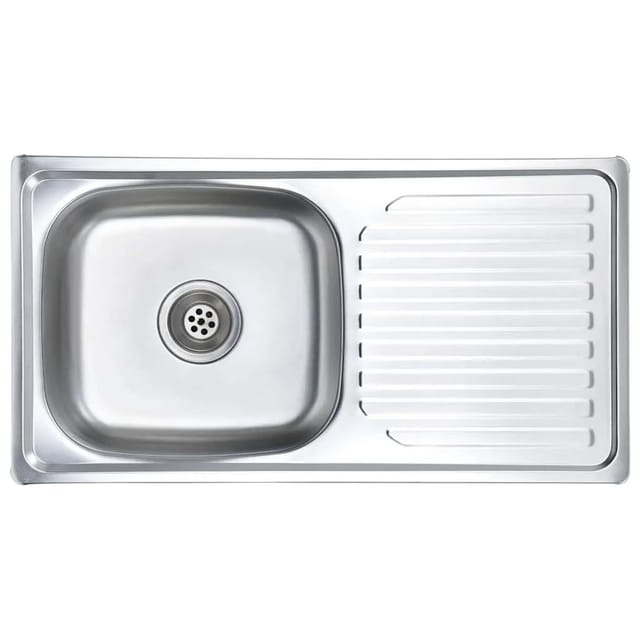vidaXL Einbauspüle mit Sieb und Siphon Edelstahl 145073