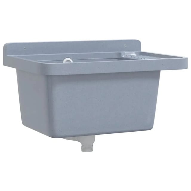 vidaXL Ausgussbecken Wandmontage Grau 50x35x24 cm Harz 4002797