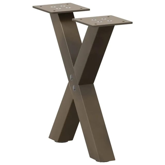 vidaXL Couchtischbeine X-Form 2 Stk Naturstahl 30x30-31 cm Stahl 4012871