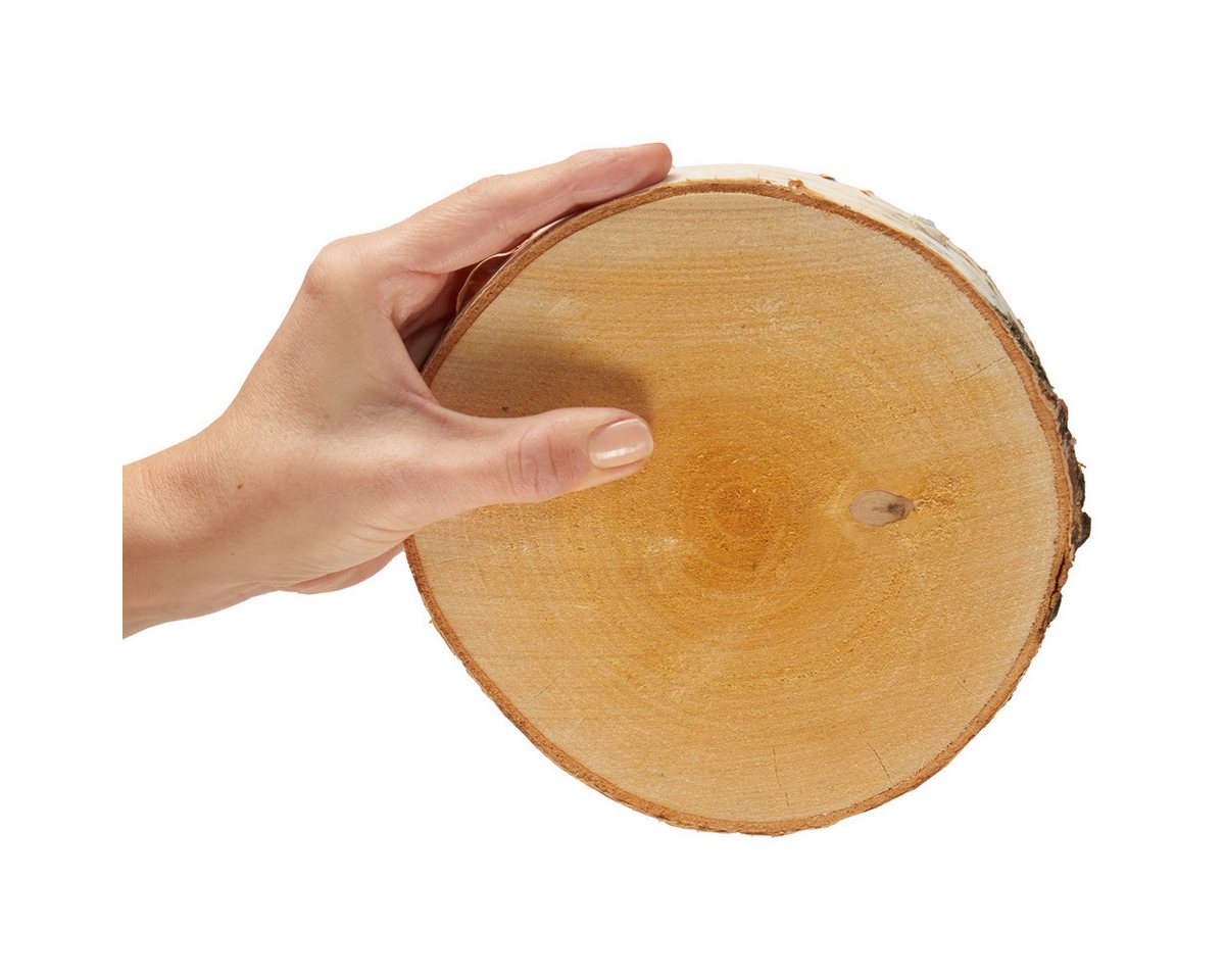 matches21 HOME & HOBBY Bastelnaturmaterial Baumscheiben 1 Stk. Dekoholz Holzscheibe Holzplatte 15 - 20 cm, (1-tlg), 100% deutsche Birkenscheiben für Basteln Dekorieren Tischdeko Bild 2