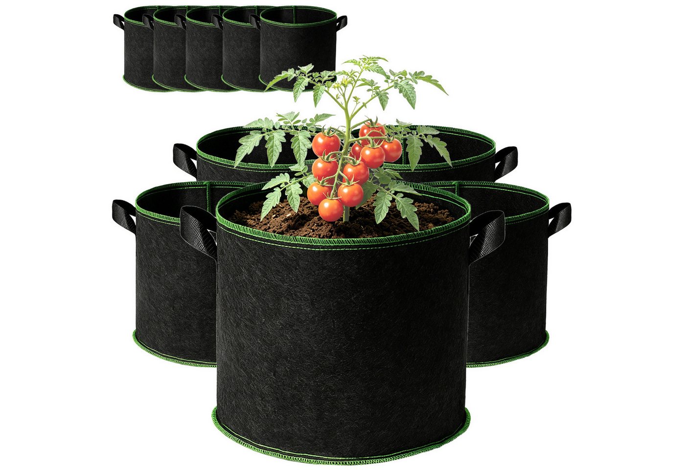 CannoBox Pflanzkübel Pflanzbeutel pflanzsack 270 g/m² Pflanztaschen Pflanzkübel (10 St), 5 St, 10 St, Luftschneid, atmungsaktiv, Ø18–50 cm