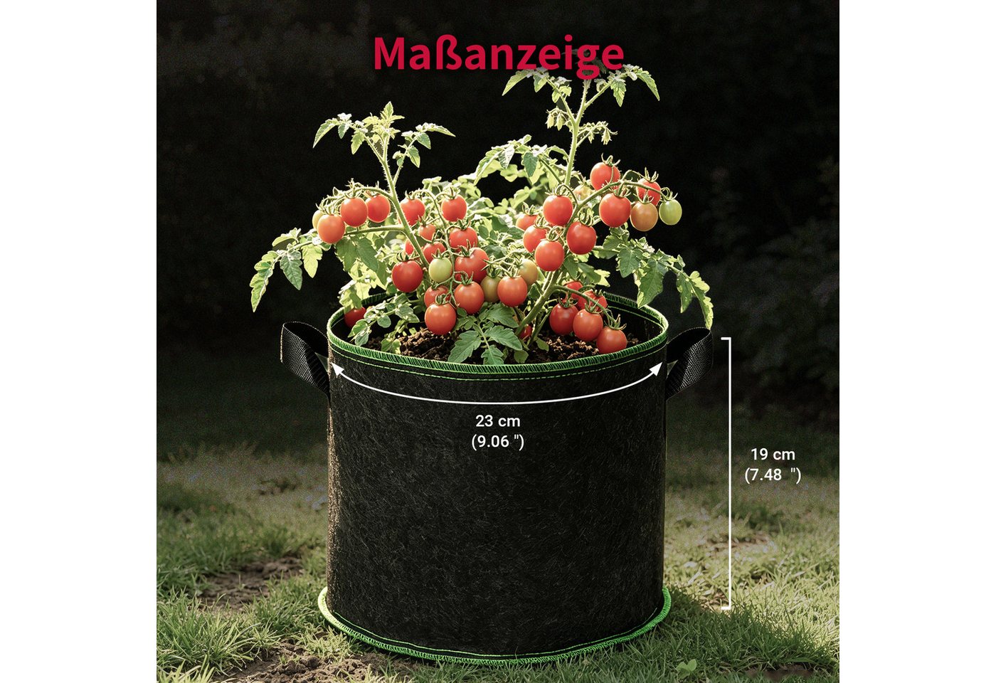 CannoBox Pflanzkübel Pflanzbeutel pflanzsack 270 g/m² Pflanztaschen Pflanzkübel (10 St), 5 St, 10 St, Luftschneid, atmungsaktiv, Ø18–50 cm Bild 5