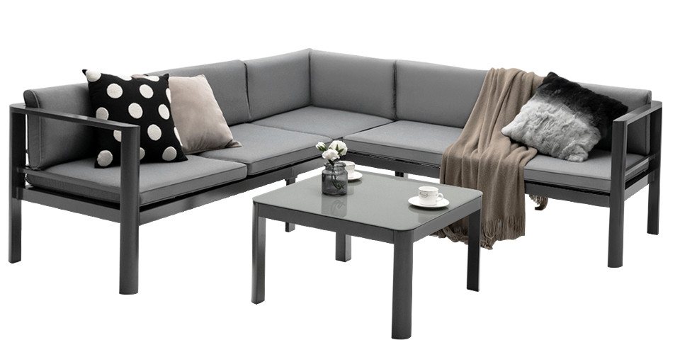 COSTWAY Gartenlounge-Set, Aluminium wetterfest, 6-fach Verstellbar, für Terrasse, Garten Bild 5