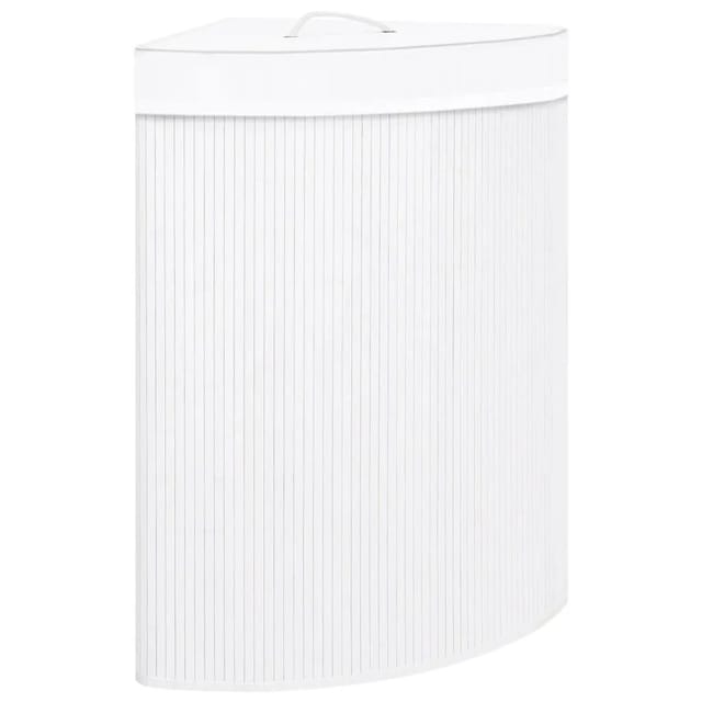 vidaXL Eck-Wäschekorb Bambus Weiß 60 L 320763