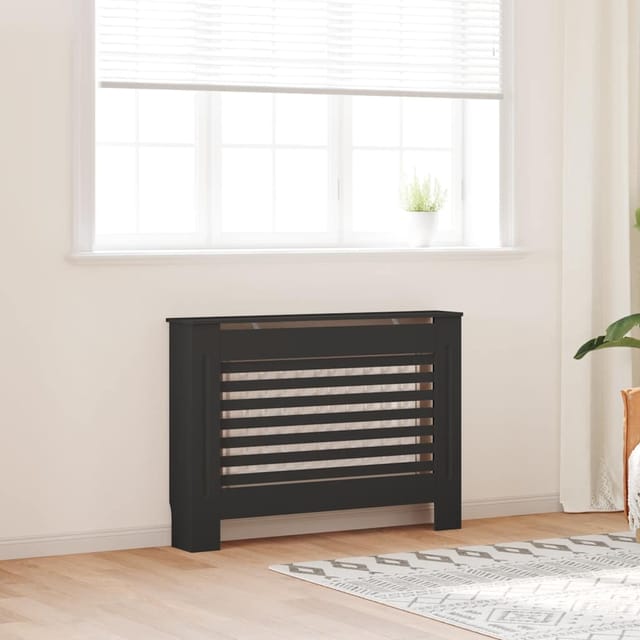vidaXL Heizkörperverkleidung Schwarz 112x19x81,5 cm MDF 288183