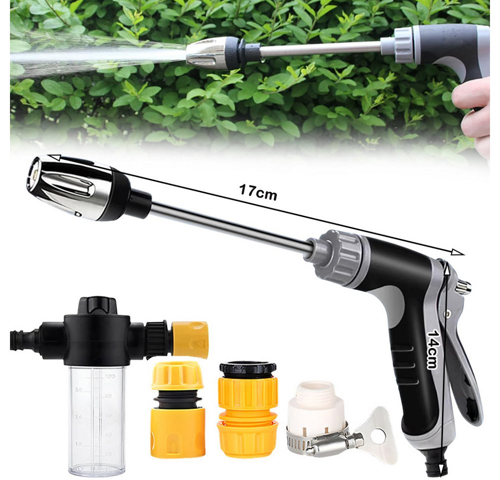 AFKSMILE Multifunktionsbrause 5 Stück Hochdruckpistole Set, Hochdruckreiniger mit Schaumflasche, Hochdruckdüse, 4 Strahlarten Gartenspritze, Sprühen und Reinigen Bild 4