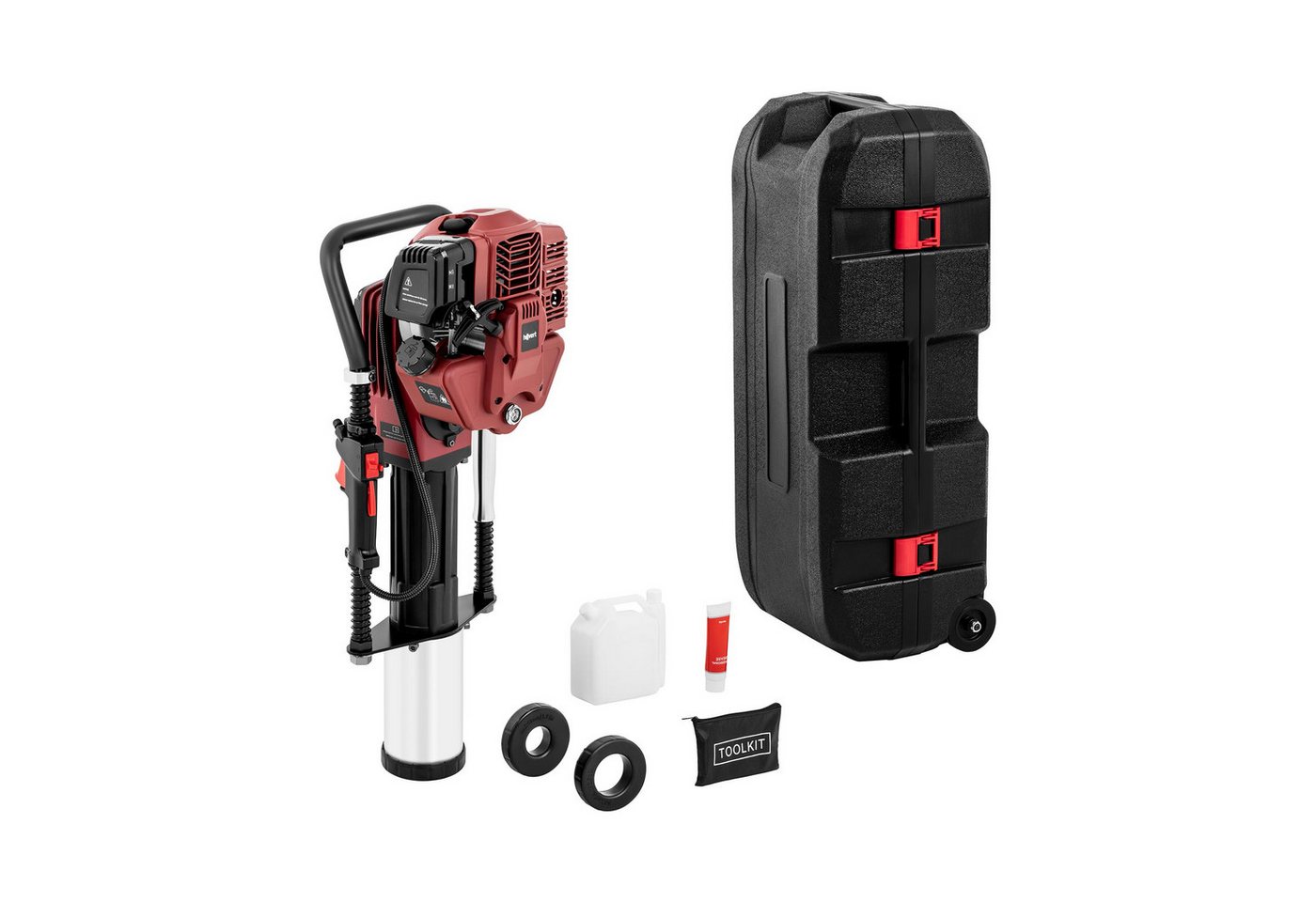 Hillvert Erdbohrer Motor Pfahlramme 1500 W Ø 90 mm Pfostenramme Zaunpfahlramme Benzin, max. 5000 U/min Bild 4
