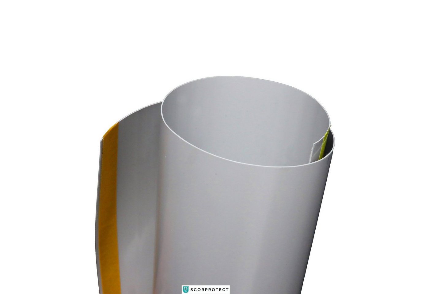 Scorprotect® Steinwolle PVC Folienzuschnitt selbstklebend hellgrau für gedämmte Rohre