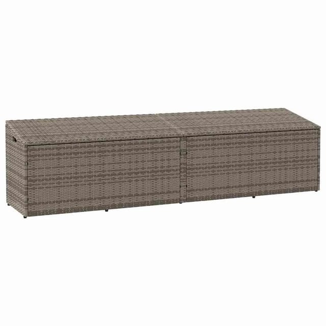 vidaXL Garten-Auflagenbox Grau 220x50x58 cm Poly Rattan 4104076