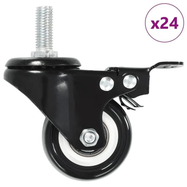 vidaXL Lenkrollen mit Bremsen 24 Stk 50 mm 277934