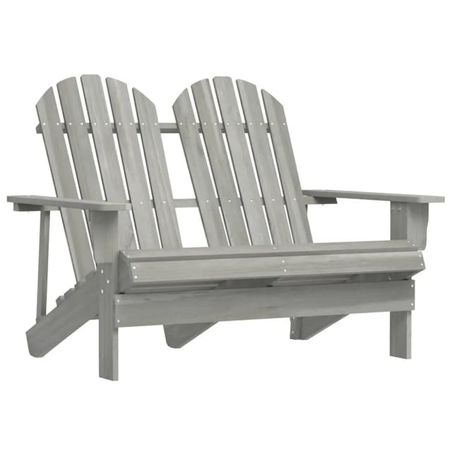 vidaXL Adirondack-Gartenbank 2-Sitzer Massivholz Tanne Grau 315900