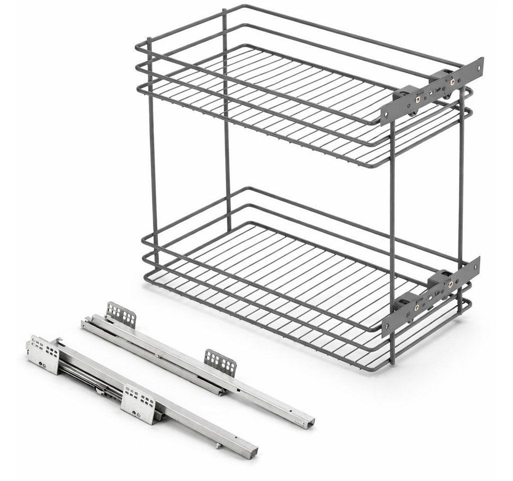 Prima-Online Auszugsunterschrank Unterschrank-Auszug Küchenauszug 30cm 2 Etagen Anthrazit Soft-Close Bild 4