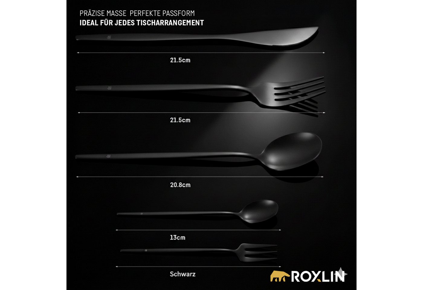 Roxlin Besteck-Set Roxlin Besteckset 30-tlg Standard Design, Gold/Schwarz/Rosa/Silber Bild 3