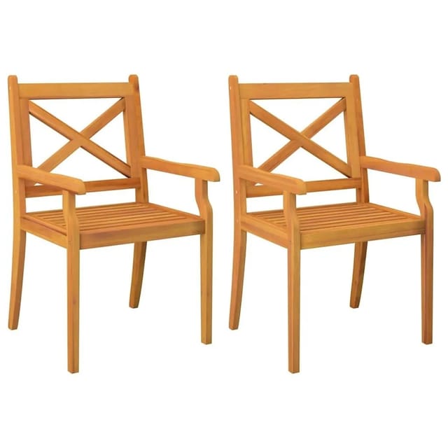 vidaXL Garten-Essstühle 2 Stk Massivholz Akazie 310305