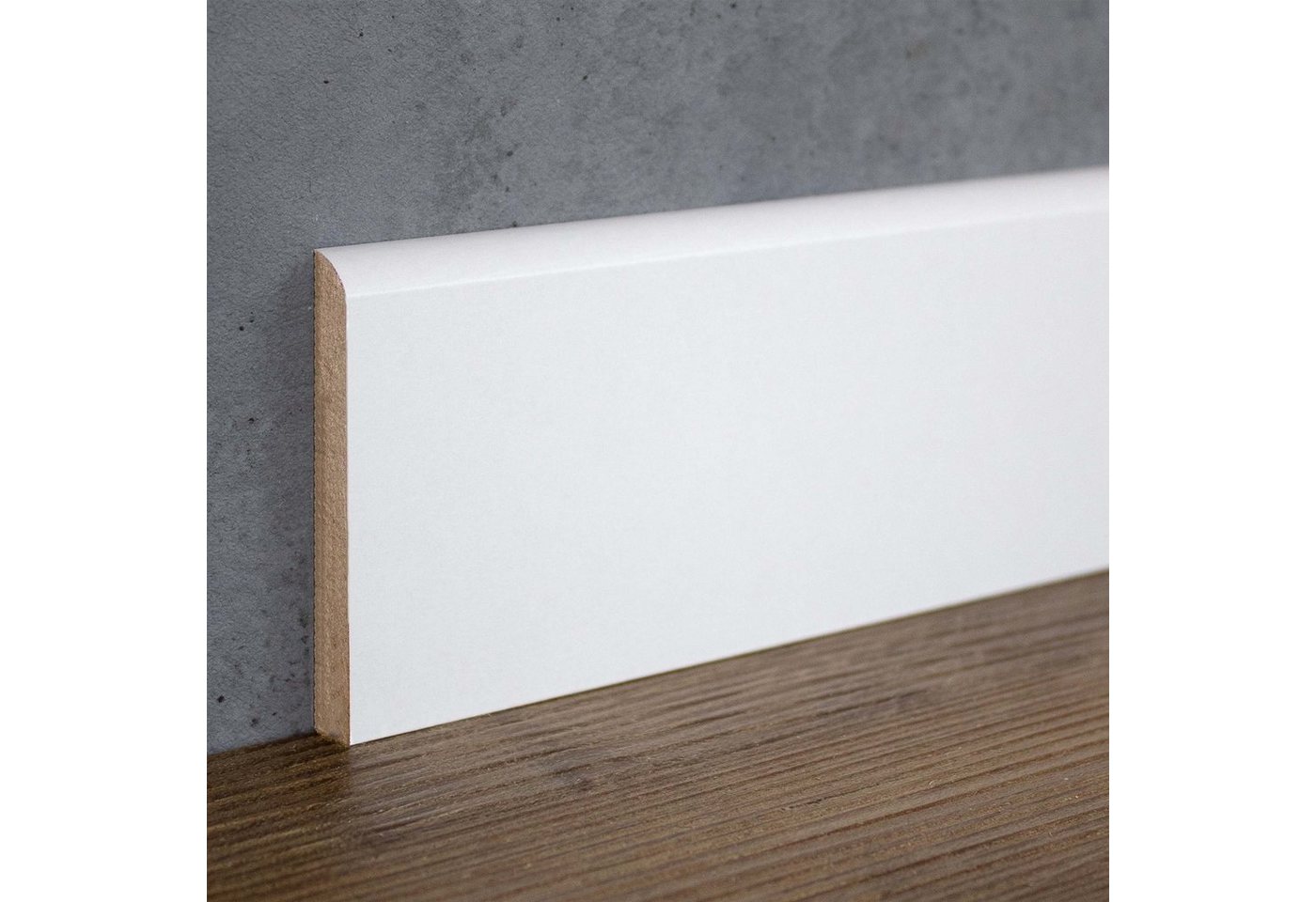 PROVISTON Sockelleiste MDF, 10 x 70 x 2000 mm, Weiß, Fußleiste, MDF foliert Bild 2