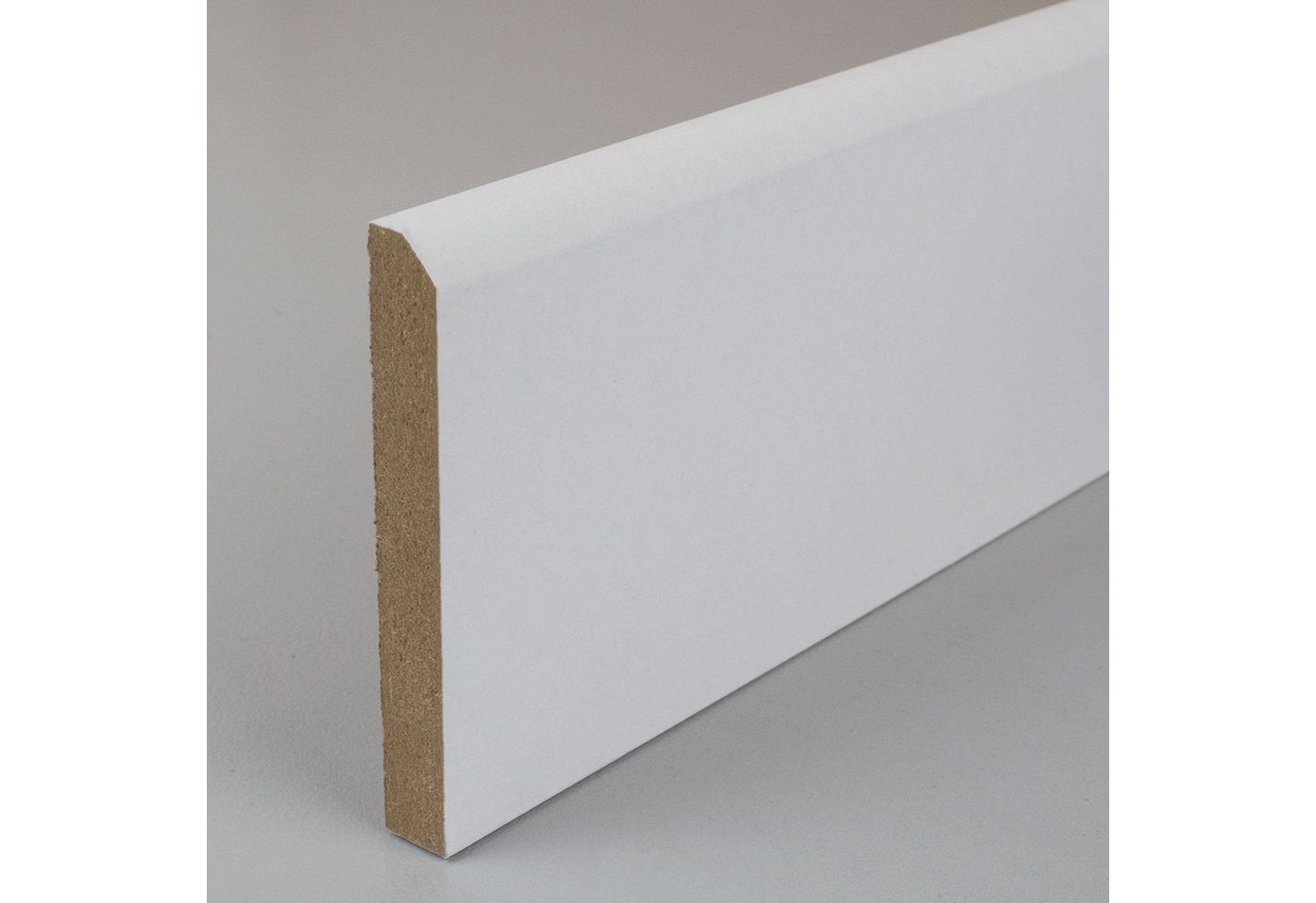 PROVISTON Sockelleiste MDF, 10 x 70 x 2000 mm, Weiß, Fußleiste, MDF foliert Bild 3