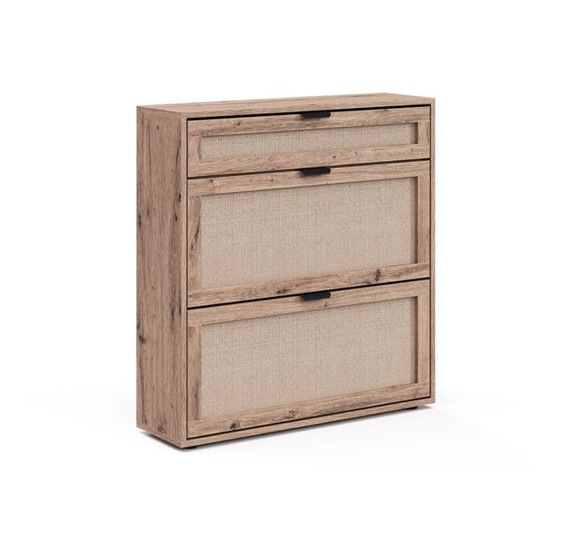 Vicco Schuhkipper Elven, Eiche, 80 x 85 cm mit 2 Kippfächern & 1 Schublade (1 St)