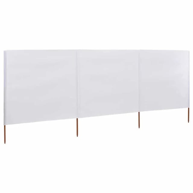 vidaXL 3 Teiliges Windschutzgewebe 400 x 120 cm Weiß 44539